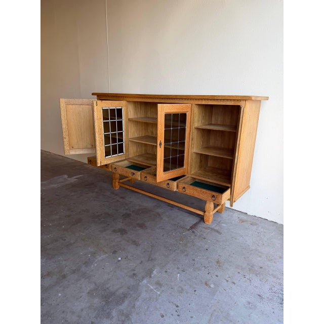 Mid-Century Modern Danish Carved Oak Brutalist Sideboard by Henning Kjærnulf – Mid-Century Modern Credenza For Sale - Image 3 of 10