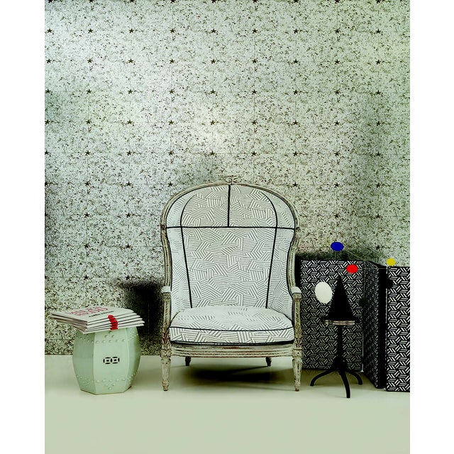 Schumacher X Miles Redd Glass Paneling Wallpaper in Silver | Chairish
