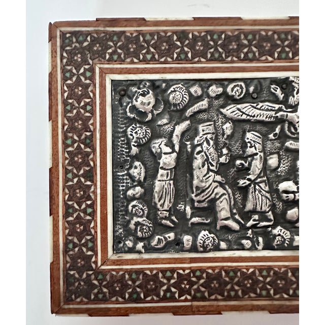 Persian Marquetry & Silver Keepsake Box For Sale In Los Angeles - Image 6 of 6