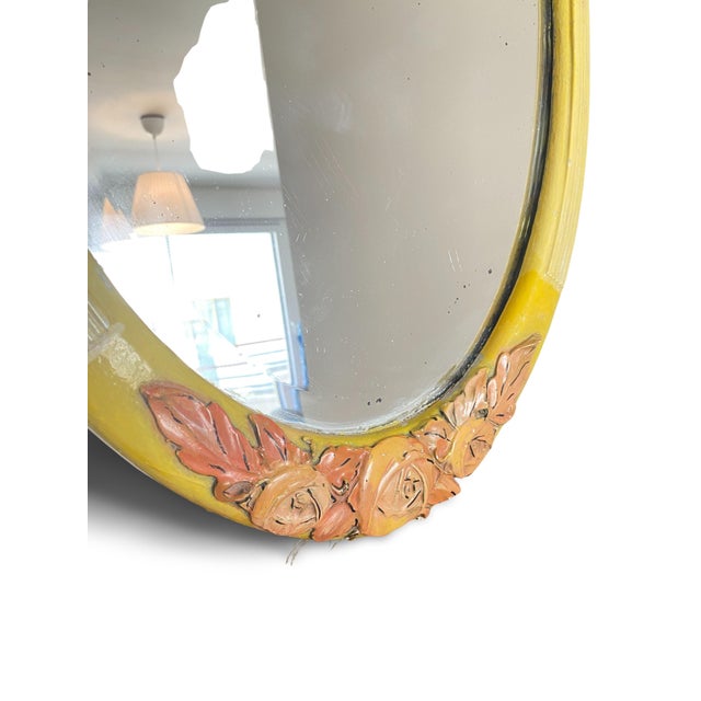 Glass Art Deco Ceramic Wall Mirror, France, 1920 For Sale - Image 7 of 9