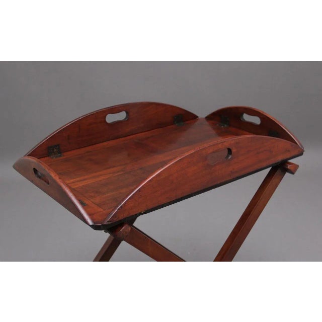 Wood 19th Century Mahogany Folding Butlers Tray on Stand, Set of 2 For Sale - Image 7 of 12