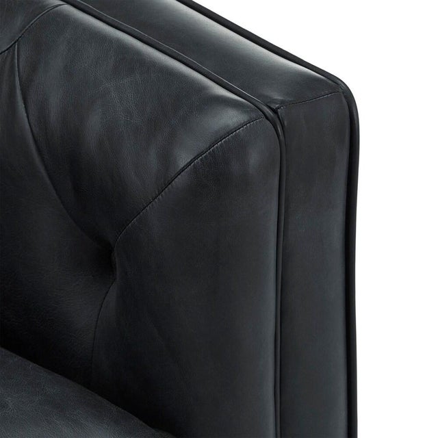 S. Monroe Experience the Classic Heritage & Contemporary Clean Lines With the Monrowe Leather Loveseat. For Sale - Image 4 of 12