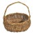 Large Antique French Provincial Grape Harvest Wicker Basket With Single Handle For Sale