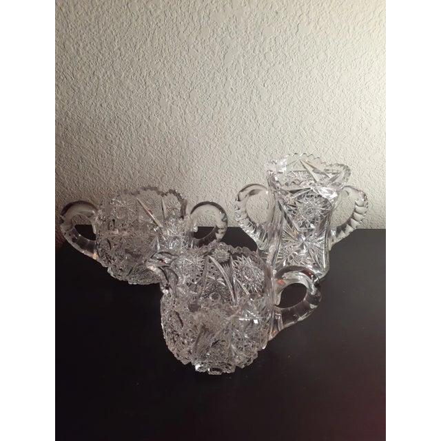 1920s 1920s American Brilliant Cut Glass Tea Set- 3 Pieces For Sale - Image 5 of 6