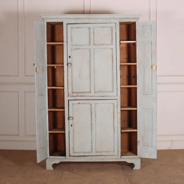 Wood Small English Housekeepers Cupboard For Sale - Image 7 of 9