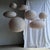 Large Japanese Style Oval Flattened Pink Rattan and Natural Linen Pendant Light, 1980s For Sale - Image 13 of 18