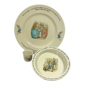 Vintage 1991 Beatrix Potter's Peter Rabbit Wedgwood 3 Piece Set