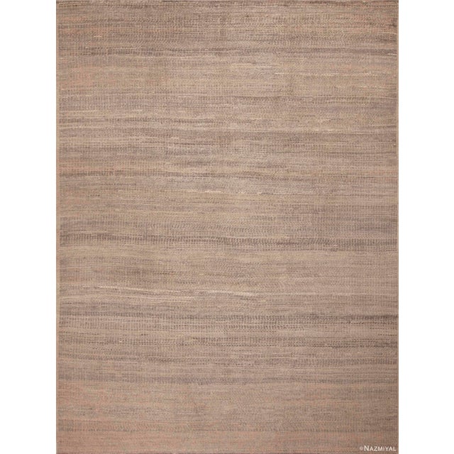 Nazmiyal Collection Modern Neutral Grey Abstract Contemporary Handmade Wool Area Rug For Sale