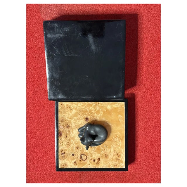 1930s Ooak, Rare, Carved Fox, Birds Eye Box For Sale - Image 5 of 10