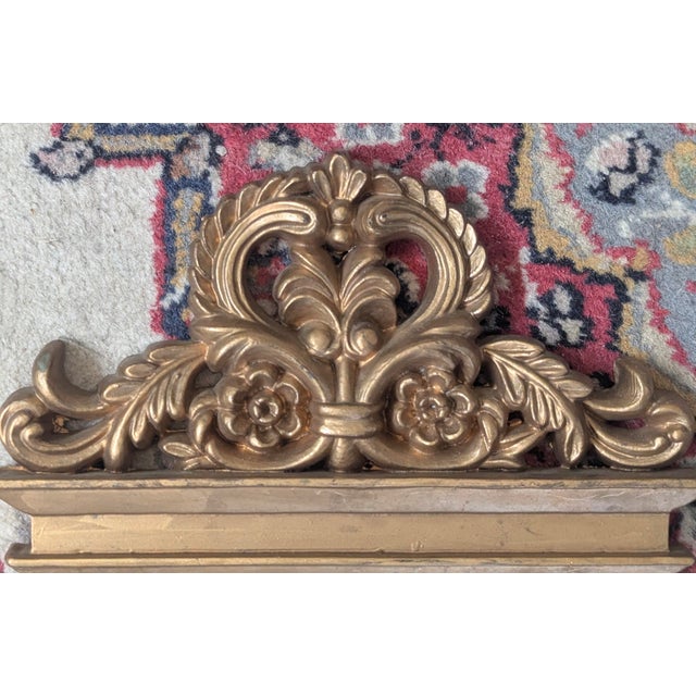 Rococo Vintage Small Ornate Gold Wall Mirror For Sale - Image 3 of 9