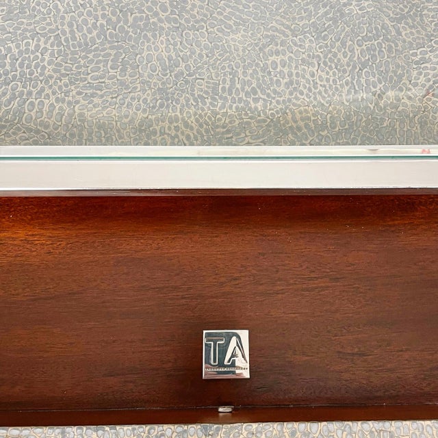 Theodore Alexander Tintagel Desk Blue Mottled Eggshell For Sale - Image 9 of 9