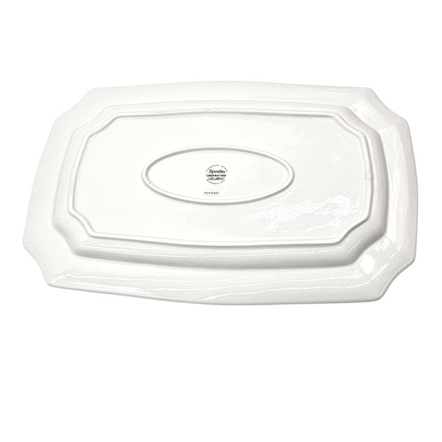 Spode “Christmas Tree” Holiday Rectangular Platters – Set of 2, S3324 For Sale - Image 10 of 13