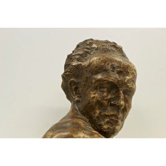 Ceramic Bust of Jean Mermoz in Terracotta by Paul Gondard, 1938 For Sale - Image 7 of 11