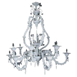 Mid-Century Modern Glass Rezzonico Chandelier For Sale