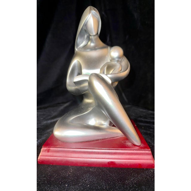 Silver Mid 20th Century Herco Mother and Child Statue For Sale - Image 8 of 12
