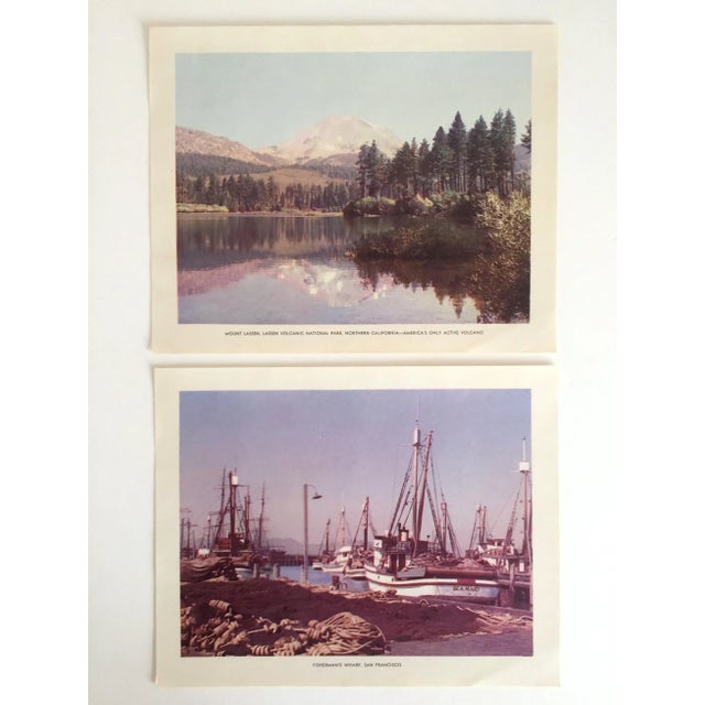 Paper Vintage 1948 " Views of the Shasta Route " Kodachrome Lithograph Prints Folio - Set of 16 For Sale - Image 7 of 13