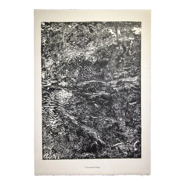 Le vent et l'eau - From Eaux, Pierres, Sable is an original black and white lithography realized by Jean Dubuffet (1901 Le...
