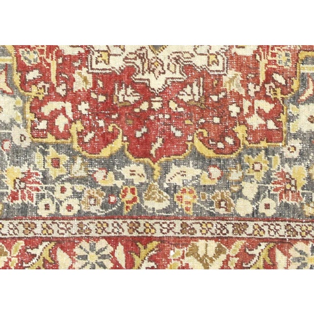 1960s Turkish Oushak Rug. Handwoven with wool on wool foundation in the Oushak region of Western Turkey. The Anatolian...