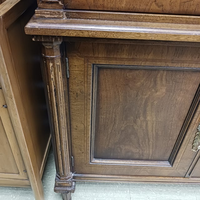 Late 20th Century Henredon Neoclassical Walnut Gentleman's Chest Armoire For Sale - Image 16 of 17