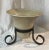Traditional Cachepot Planter Vintage Showroom Sample Vintage White Ceramic on Iron Base For Sale - Image 3 of 10