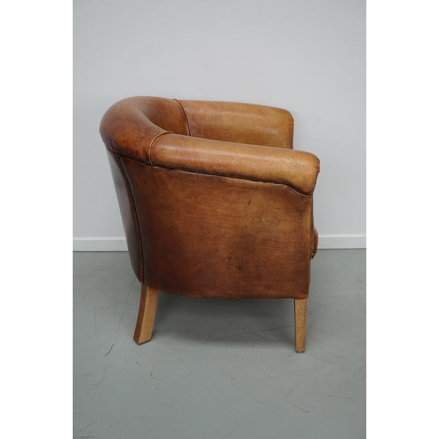 Vintage Dutch Cognac Leather Club Chair For Sale - Image 10 of 15