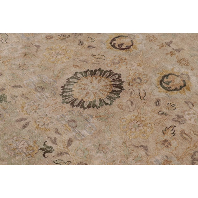 Contemporary Oushak Style Floral Rug in Beige Hues, by Rug & Kilim, India For Sale In New York - Image 6 of 10