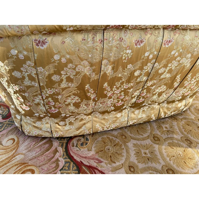 1990s Sherrill Furniture Silk Tufted Sofa For Sale In Detroit - Image 6 of 10