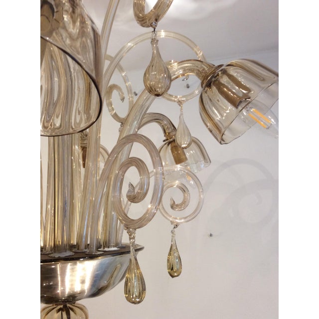 Murano Glass 6-Light Chandelier, 1930s For Sale - Image 12 of 14