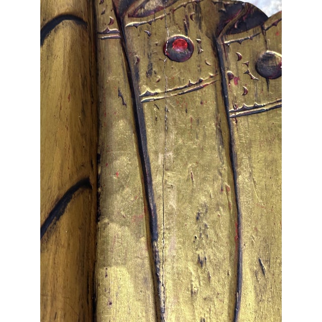 Burmese Mandalay Buddha in Gilded Carved Wood, 1970s For Sale - Image 12 of 14