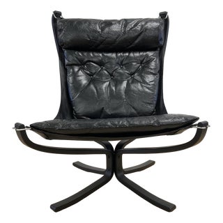 Black Falcon Chair by Sigurd Ressell for Vatne Furniture, 1960s For Sale