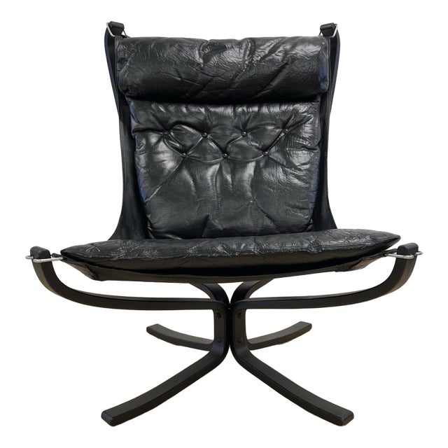 Black Falcon Chair by Sigurd Ressell for Vatne Furniture, 1960s For Sale