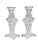 Mid-Century Modern Vintage Pressed Glass Starburst Pinwheel Pattern Candle Holders - A Pair For Sale - Image 3 of 8