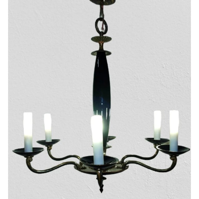 Brass Chandelier For Sale - Image 4 of 10