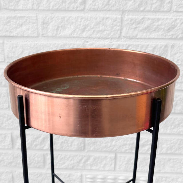1950s Flower Stand in Copper and Steel from Ystad Metall, Sweden, 1950s For Sale - Image 5 of 8