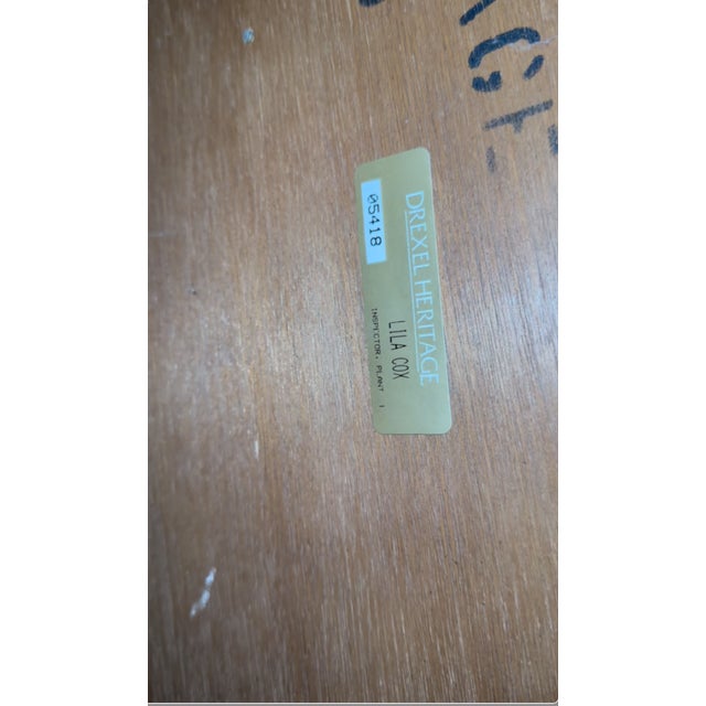 Wood Drexel Heritage Unusual Vintage 18th Century Burled Mahogany Traditional Chest For Sale - Image 7 of 9