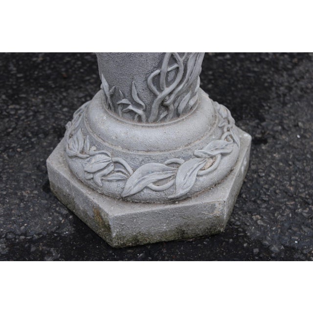Cast Stone Floral Bird Bath For Sale - Image 10 of 15