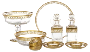 Gilt Crystal Pieces from Saint-Louis, 20th Century, Set of 14
