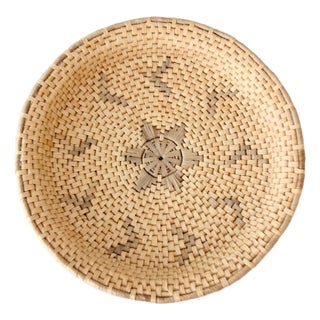 Vintage Handwoven Southwestern Basket Tray For Sale