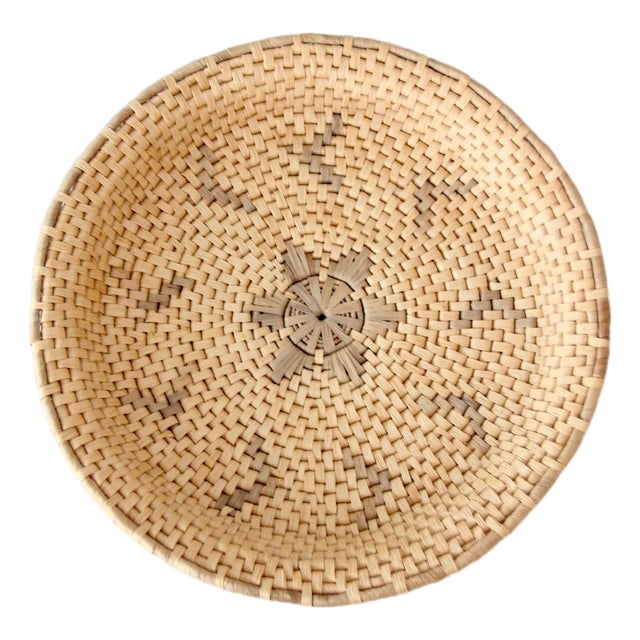 Vintage Handwoven Southwestern Basket Tray For Sale