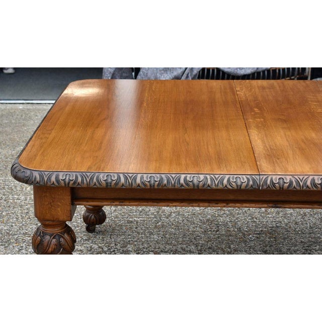Late 19th Century Victorian Oak Dining Table and Chairs, 1880, Set of 9 For Sale - Image 5 of 17