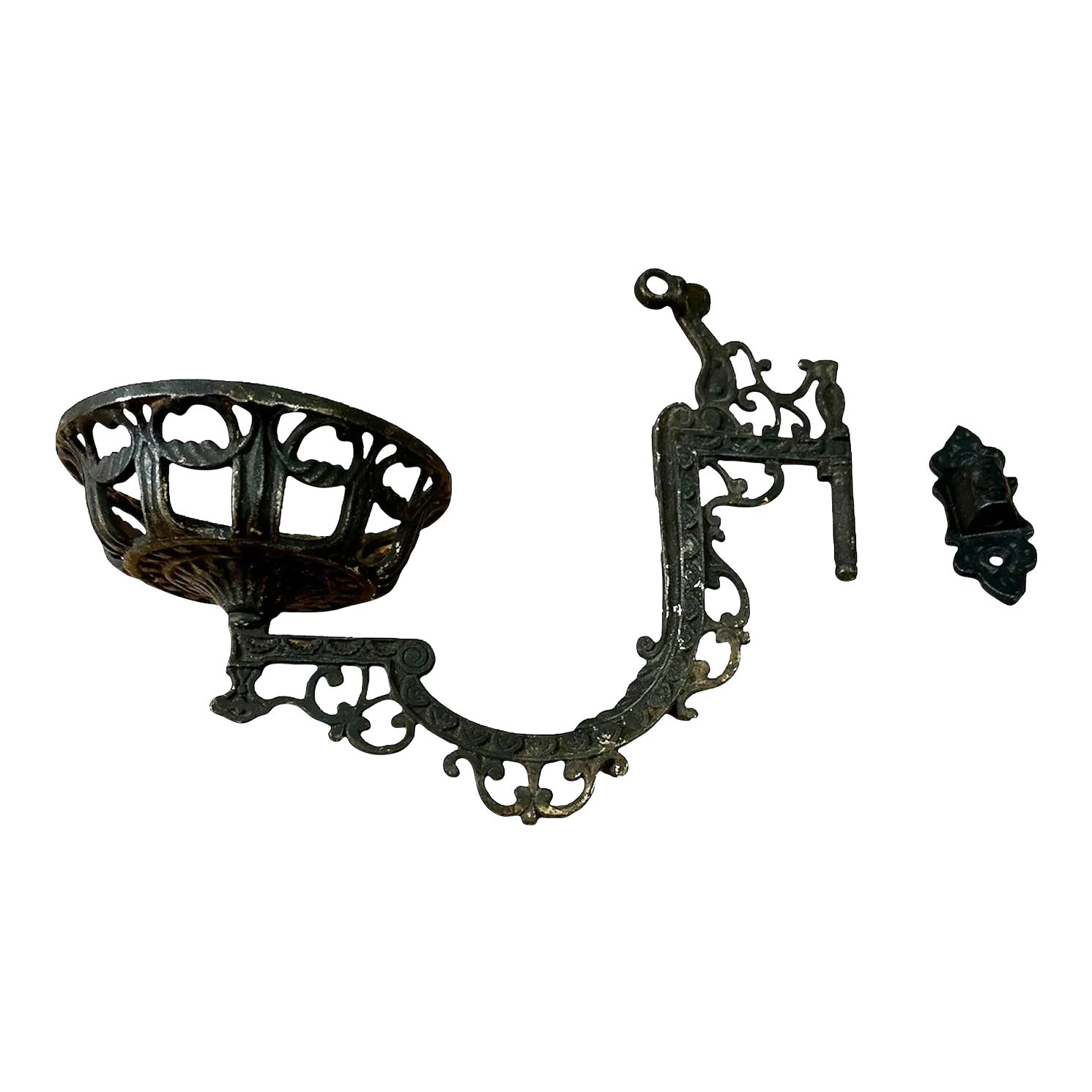 Antique Cast Iron Wall Sconce Candle Holder and Bracket Chairish