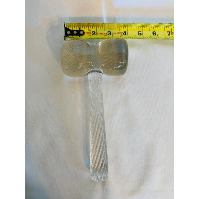 Vintage Val St. Lambert "Don’t Judge This!" Crystal Gavel For Sale - Image 10 of 13