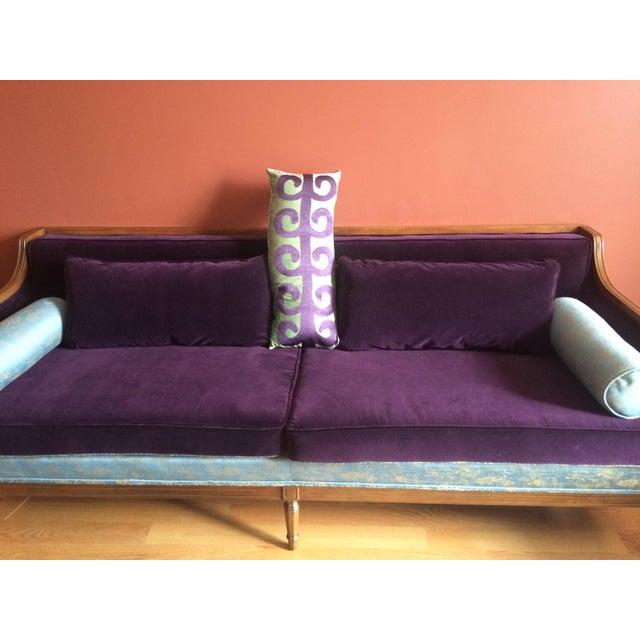 Textile 1940's Velvet Sofa For Sale - Image 7 of 17