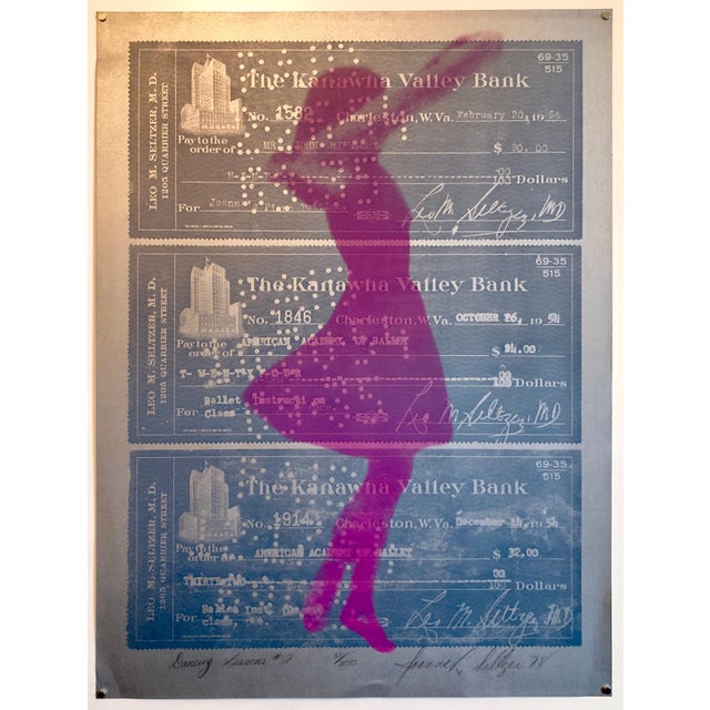 Joanne Seltzer, 1970s Pop Art "Dancing Lessons #2" Silver Silkscreen Mod Ballet Girl Print, 1978 For Sale - Image 9 of 9