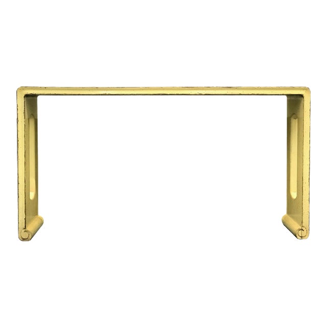 Vintage Ming-Style Chinese Distressed Ivory-White Lacquered Console Table For Sale