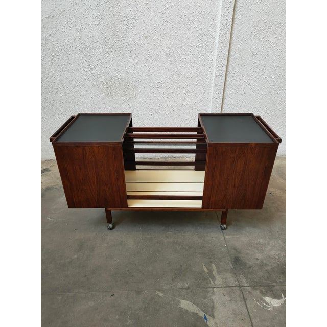 Brown Mid-Century Modern Palisandro Bar Cart, 1980 For Sale - Image 8 of 8