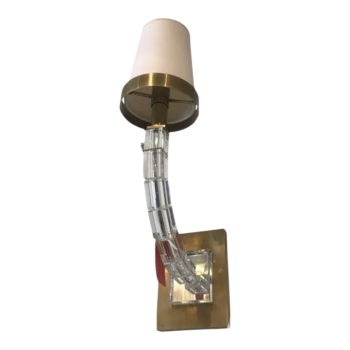 Visual Comfort Cube Gold Sconce with Natural Paper Shade