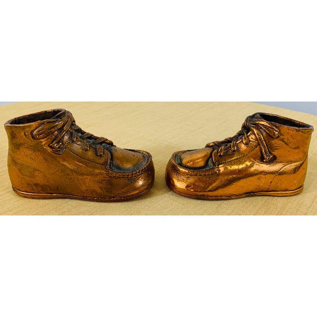 American Vintage Bronze Baby Boy Boots, a Pair For Sale - Image 3 of 9