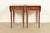 English Henkel Harris Georgian Solid Cherry Wood Drop Leaf Pembroke Side Tables, Pair For Sale - Image 3 of 15