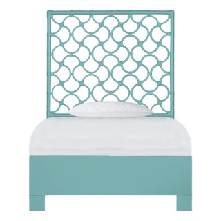 Mar Platform Bed Twin Extra Long, Turquoise For Sale